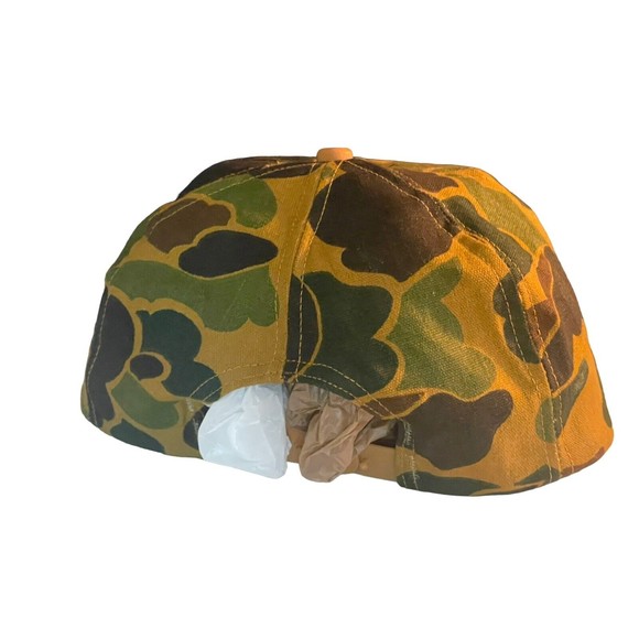Vintage Camo Trooper 5 Panel Leather Snapback Hunting 80’s 90’s Hat Made in USA - Picture 4 of 6